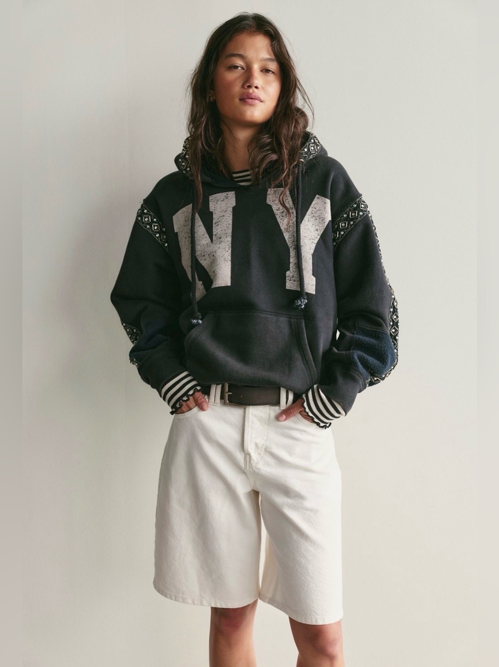 NWT FREE PEOPLE We The Free Midnight Sparkle Hoodie Size M